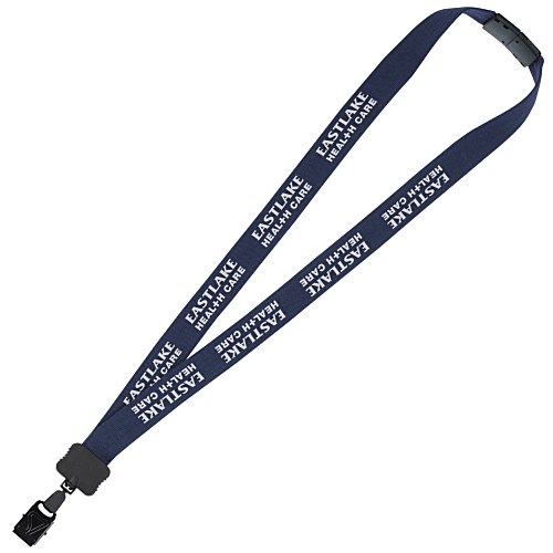Lanyard with Neck Clasp - 7/8" - 32" - Large Metal Bulldog Clip - 24 hr Main Image
