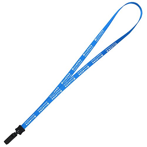 Smooth Nylon Lanyard - 1/2 inch - 32 inches - Plastic Bulldog Clip - 24 hr Main Image