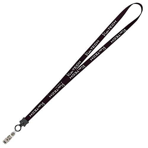 Smooth Nylon Lanyard - 1/2 inch - 32 inches - Snap with Metal Bulldog Clip - 24 hr Main Image