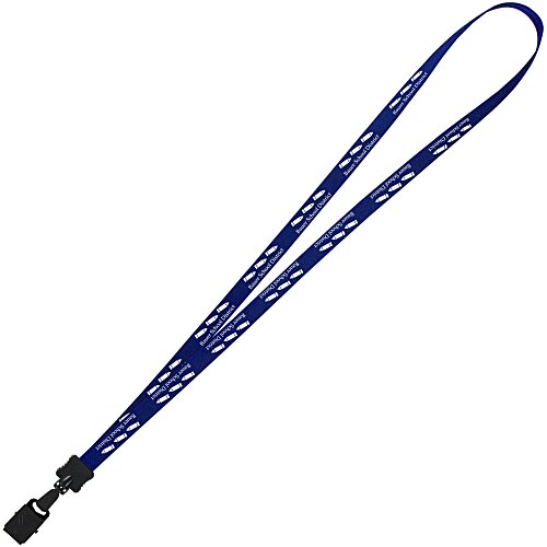 Smooth Nylon Lanyard - 1/2 inch - 34 inches - Large Metal Bulldog Clip - 24 hr Main Image