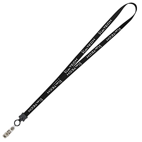 Smooth Nylon Lanyard - 1/2 inch - 34 inches - Snap with Metal Bulldog Clip - 24 hr Main Image