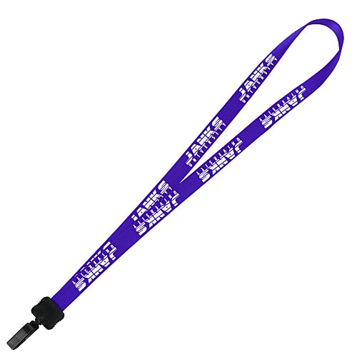 Smooth Nylon Lanyard - 3/4" - 34" - Plastic Bulldog Clip - 24 hr Main Image