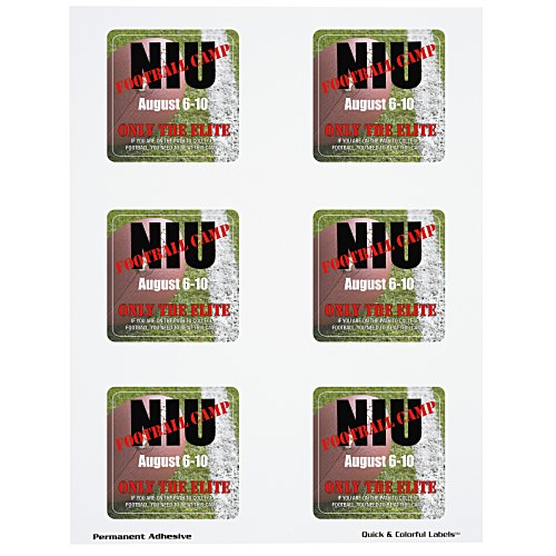 Quick & Colorful Sheeted Label - Square 2-1/2" x 2-1/2" Main Image