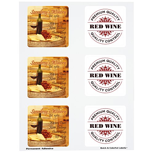 Quick & Colorful Sheeted Label - Square 2-3/4" x 2-3/4" Main Image