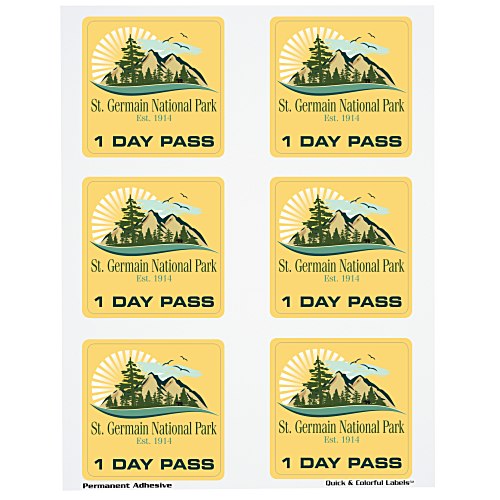 Quick & Colorful Sheeted Label - Square 3" x 3" Main Image