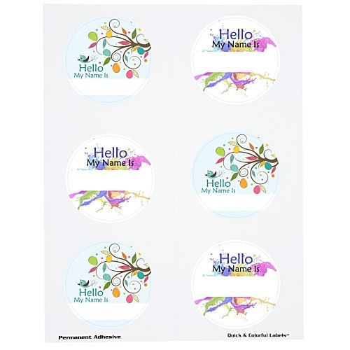 Quick & Colorful Perforated Sheeted Label - Circle 2-3/4" Main Image