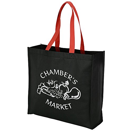 Colored Handle Tote - 14 1/2 inches x 15 1/2 inches Main Image