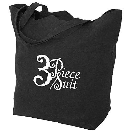 Oversized 12 oz. Cotton Canvas Tote Bag - Black Main Image