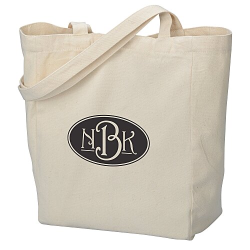 Natural Canvas Hook and Loop Closure Tote Bag Main Image
