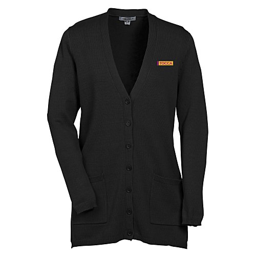 V-Neck Long Cardigan with Pockets - Ladies' - 24 hr Main Image