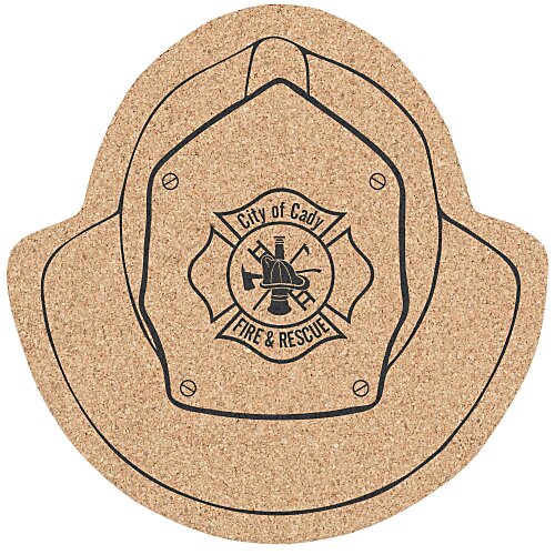 Large Cork Coaster - Fire Helmet Main Image