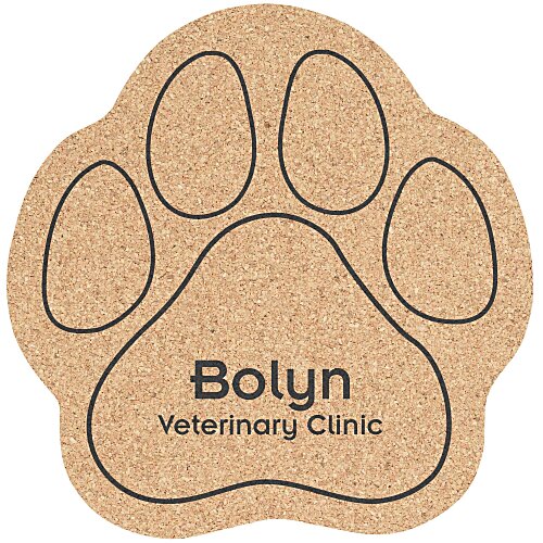 Large Cork Coaster - Paw Main Image