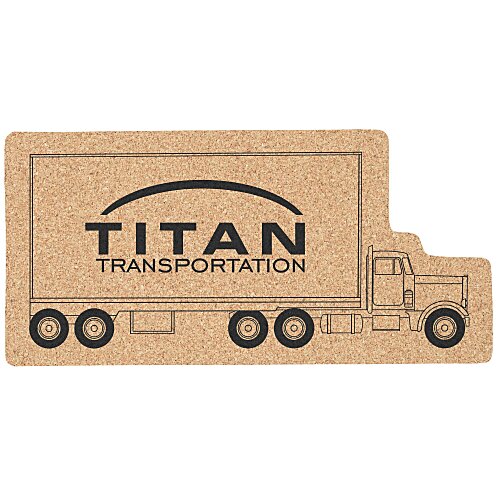 Large Cork Coaster - Tractor Trailer Semi Main Image
