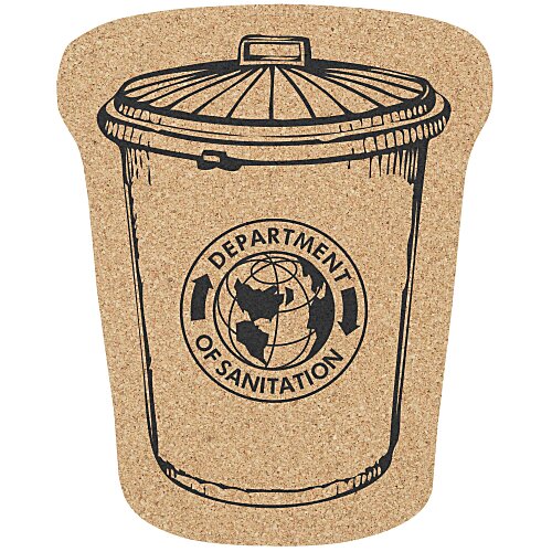 Large Cork Coaster - Trash Can Main Image