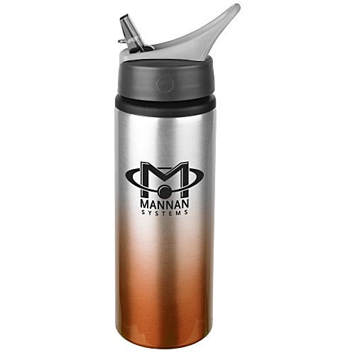 Gradient Color Aluminum Sport Bottle with Straw Lid - 24 oz - 24 hr Main Image