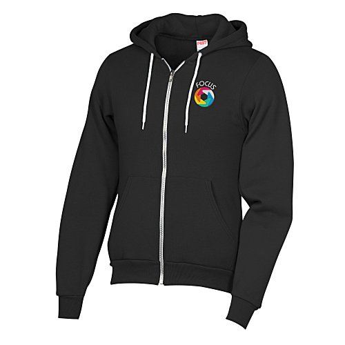 American Apparel Flex Fleece Zip Hoodie - Solid - Embroidered - USA Made Main Image