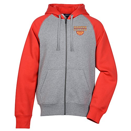 Colorblock Full-Zip Hoodie - Embroidered Main Image