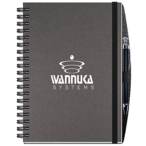 Textured Paperboard Journal with Pen- 10 inches x 7 inches - 100 sheet Main Image