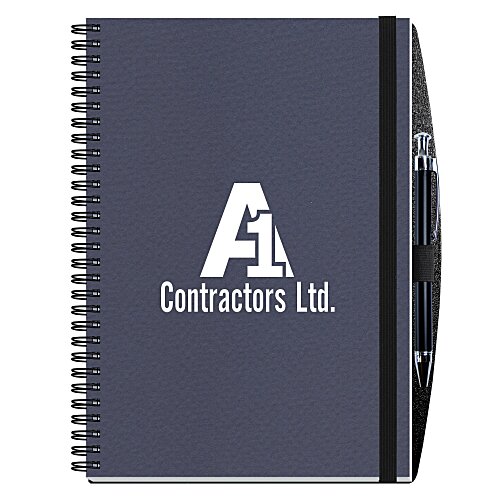 Textured Paperboard Journal with Pen- 10 inches x 7 inches - 50 sheet Main Image