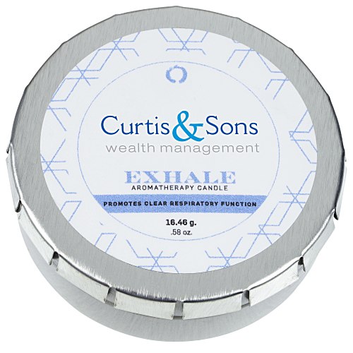 Zen Candle in Small Silver Push Tin - Exhale Main Image