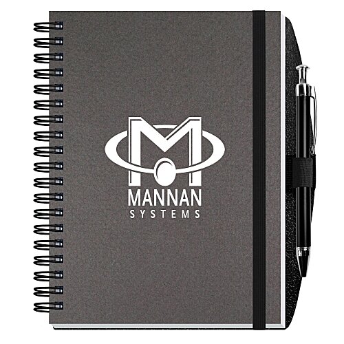 Textured Paperboard Journal with Pen - 7 inches x 5 inches - 50 sheet Main Image