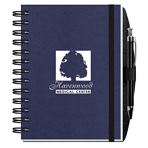 Corded Paperboard Journal with Pen - 7 inches x 5 inches - 100 sheet Main Image