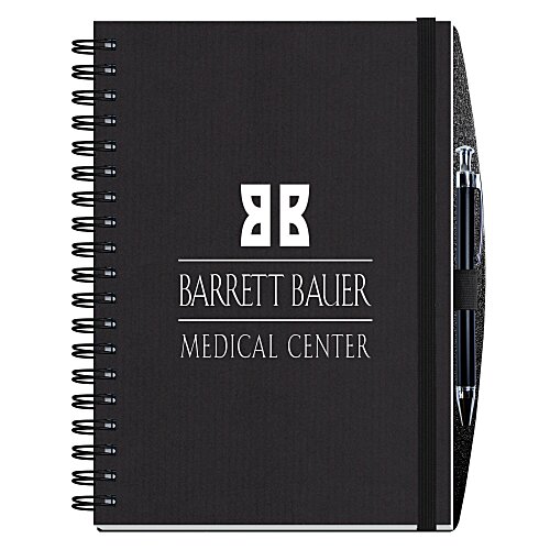 Corded Paperboard Journal with Pen - 10" x 7" - 100 sheet Main Image