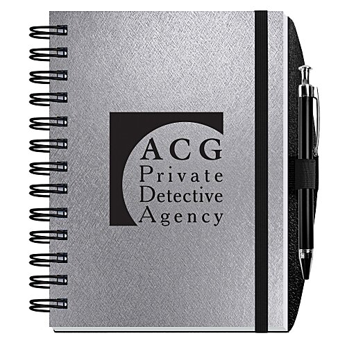 Elite Metallic Paperboard Journal with Pen - 7 inches x 5 inches -100 sheet Main Image