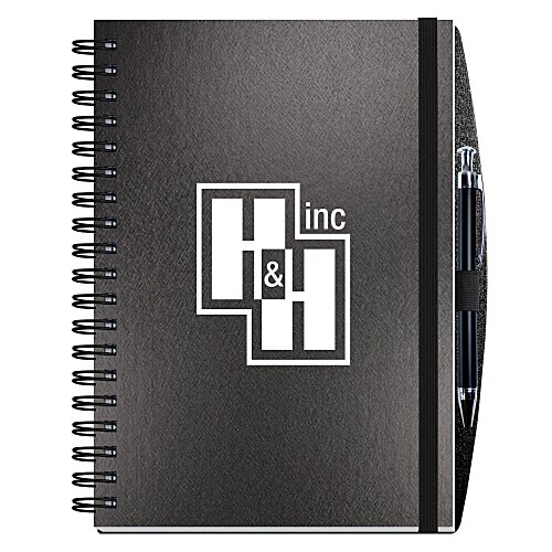Elite Metallic Paperboard Journal with Pen - 10 inches x 7 inches -100 sheet Main Image