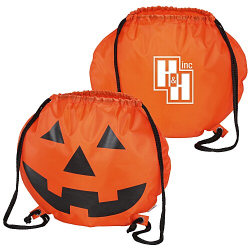 Reflective Pumpkin Drawstring Sportpack - 24 hr Main Image