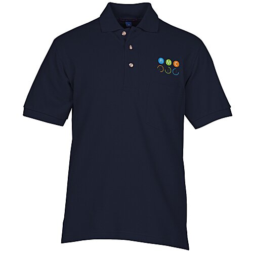 Easy Care Pique Knit Pocket Polo - Men's Main Image