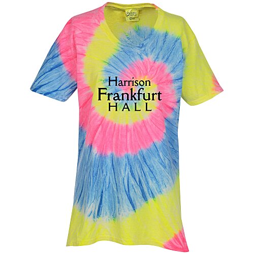 Tie-Dye Swirl V-Neck T-Shirt - Ladies Main Image
