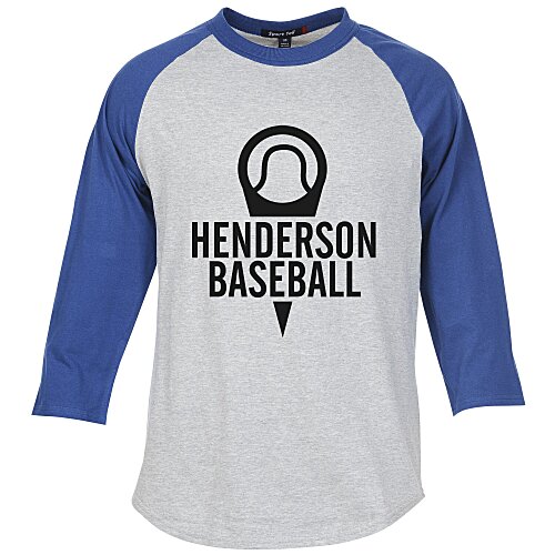 Colorblock 3/4 Sleeve Cotton Baseball T-Shirt Main Image