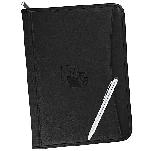 Zippered Vinyl Portfolio Set - Debossed - 24 hr Main Image