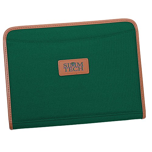 Zippered Polyester Portfolio - Debossed - 24 hr Main Image