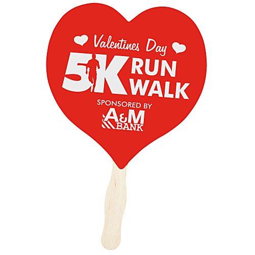 Kraft Back Hand Fan - Heart Main Image