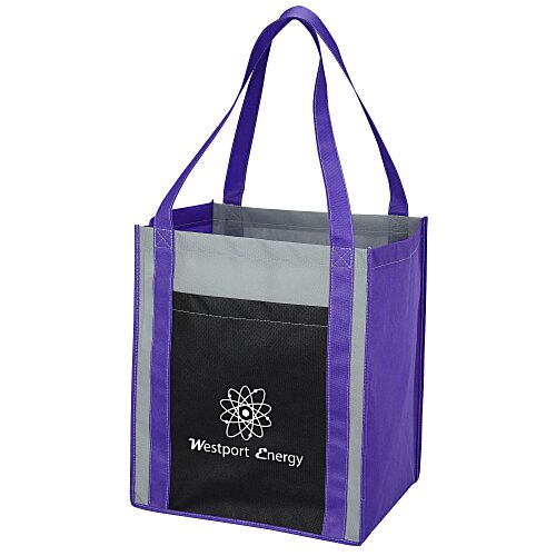 Color Combo Grocery Pocket Tote Main Image