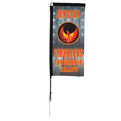 Outdoor Rectangular Sail Sign - 7' - One Sided Main Image