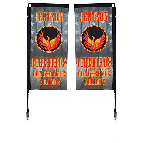 Outdoor Rectangular Sail Sign - 7' - Two Sided Main Image
