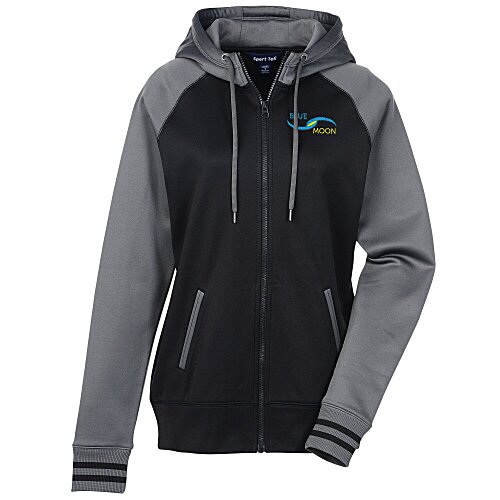 Performance Colorblock Full-Zip Hooded Sweatshirt - Ladies' Main Image