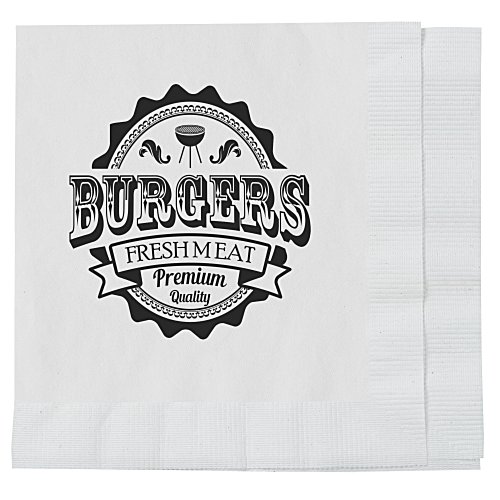 Beverage Napkin - 2-Ply - White - Off-Folded Main Image