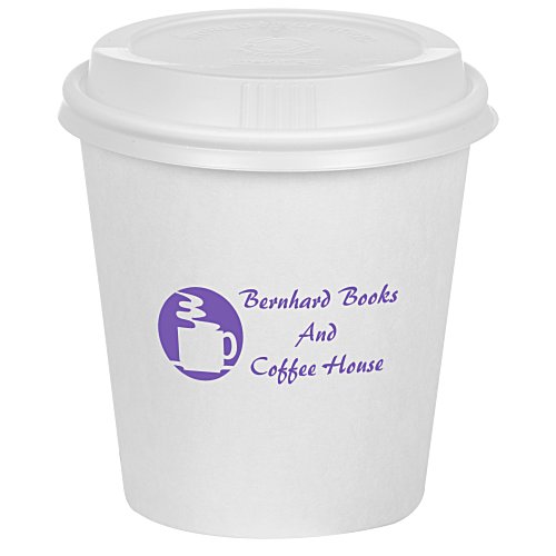 Takeaway Paper Cup with Traveler Lid - 10 oz. - Low Qty Main Image
