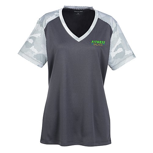 Challenger Camo Colorblock V-Neck Tee - Ladies' - Embroidered Main Image