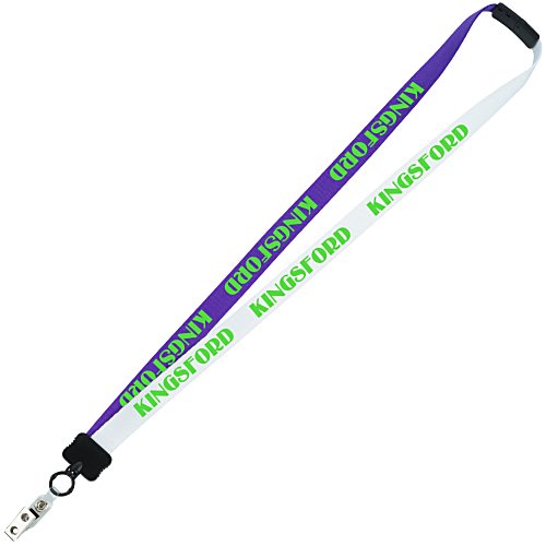 Two-Tone Smooth Nylon Lanyard - 7/8" - 34" - Snap with Metal Bulldog Clip Main Image