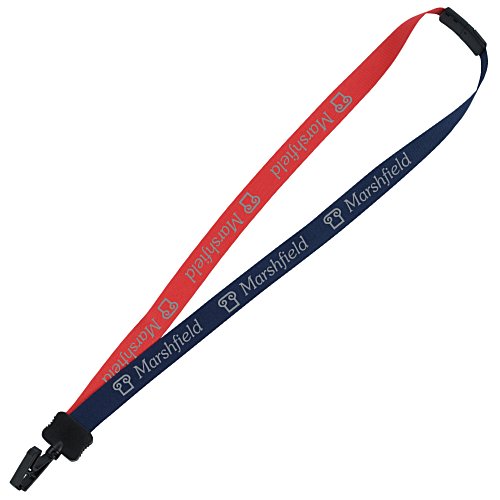 Two-Tone Poly Lanyard - 3/4 inches - 32 inches - Plastic Bulldog Clip Main Image
