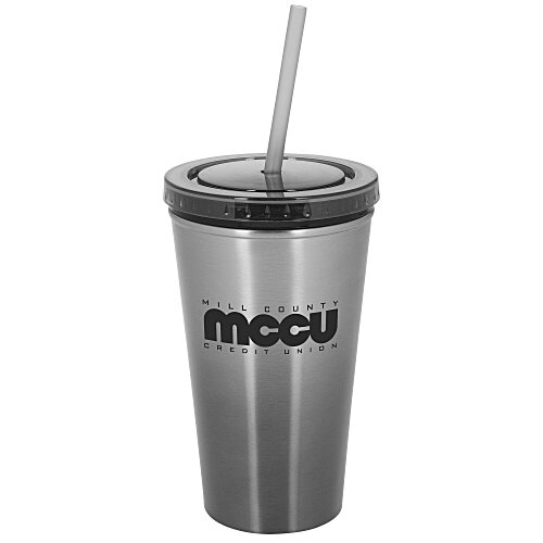 Chroma Stainless Tumbler with Straw - 16 ounces Main Image