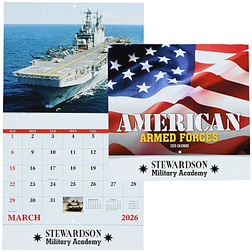 American Armed Forces Wall Calendar - Stapled Main Image
