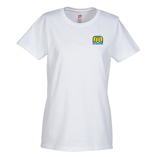 Hanes Essential-T T-Shirt - Ladies' - Embroidered - White Main Image