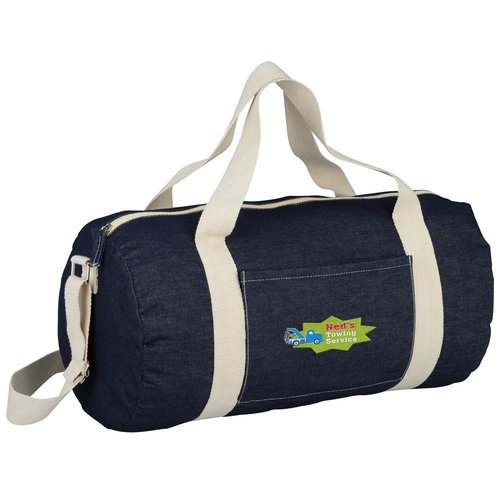 Denim 20" Barrel Duffel - Embroidered Main Image