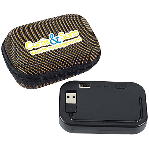 Built-in Cable Power Bank with Woven Case Main Image
